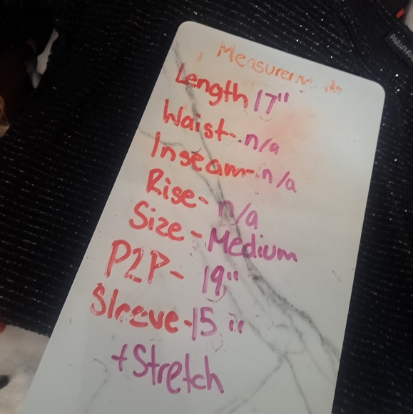 Paraphrase black metallic sparkling puff sleeve top XL - Picture 6 of 6